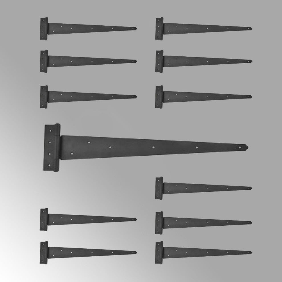 Tee Strap T-Hinge Large Black For Barn Doors or Large Gates 25 1/4" Length