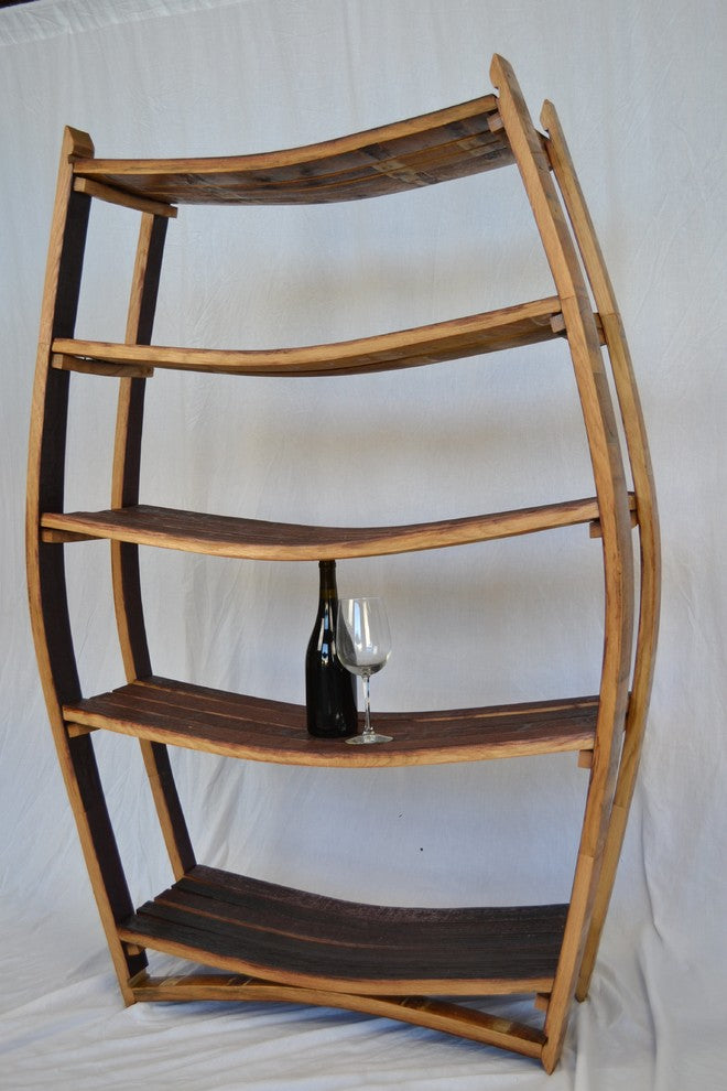 Wine Barrel Bookcase - Amarone - Made From Retired California Wine Bar