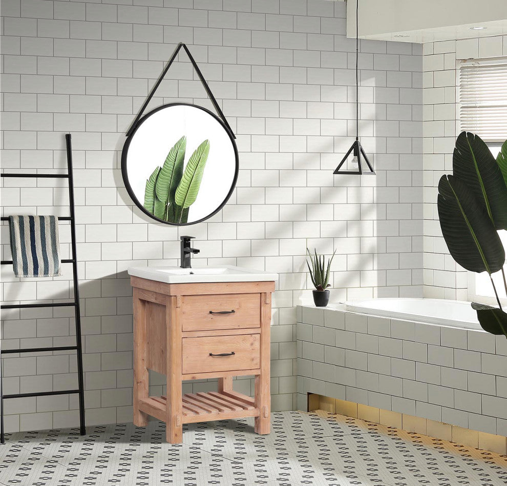 Marina 24" Bathroom Vanity, Driftwood Finish
