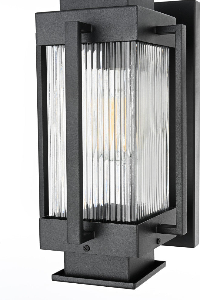 Home Living 7" Outdoor Wall Sconce, Black