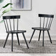 Side Dining Chair, Set of 2, Black, Wood, Modern, Cafe Bistro Hospitality