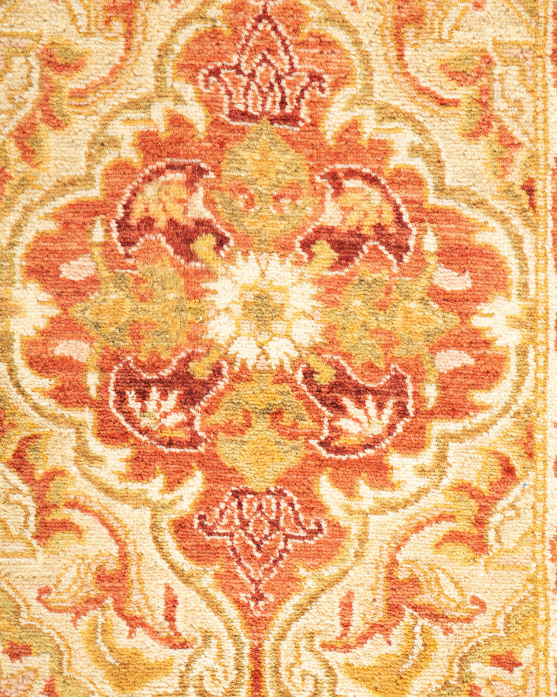 Mong One-of-a-Kind Hand-Knotted Runner Ivory, 2'7"x14'0"