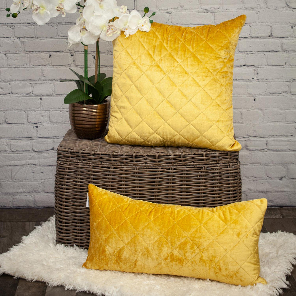 Parkland Collection Milo Yellow Throw Pillow, Rectangle