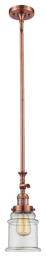 1-Light Canton 6.5" Mini Pendant, Antique Copper, Glass: Clear