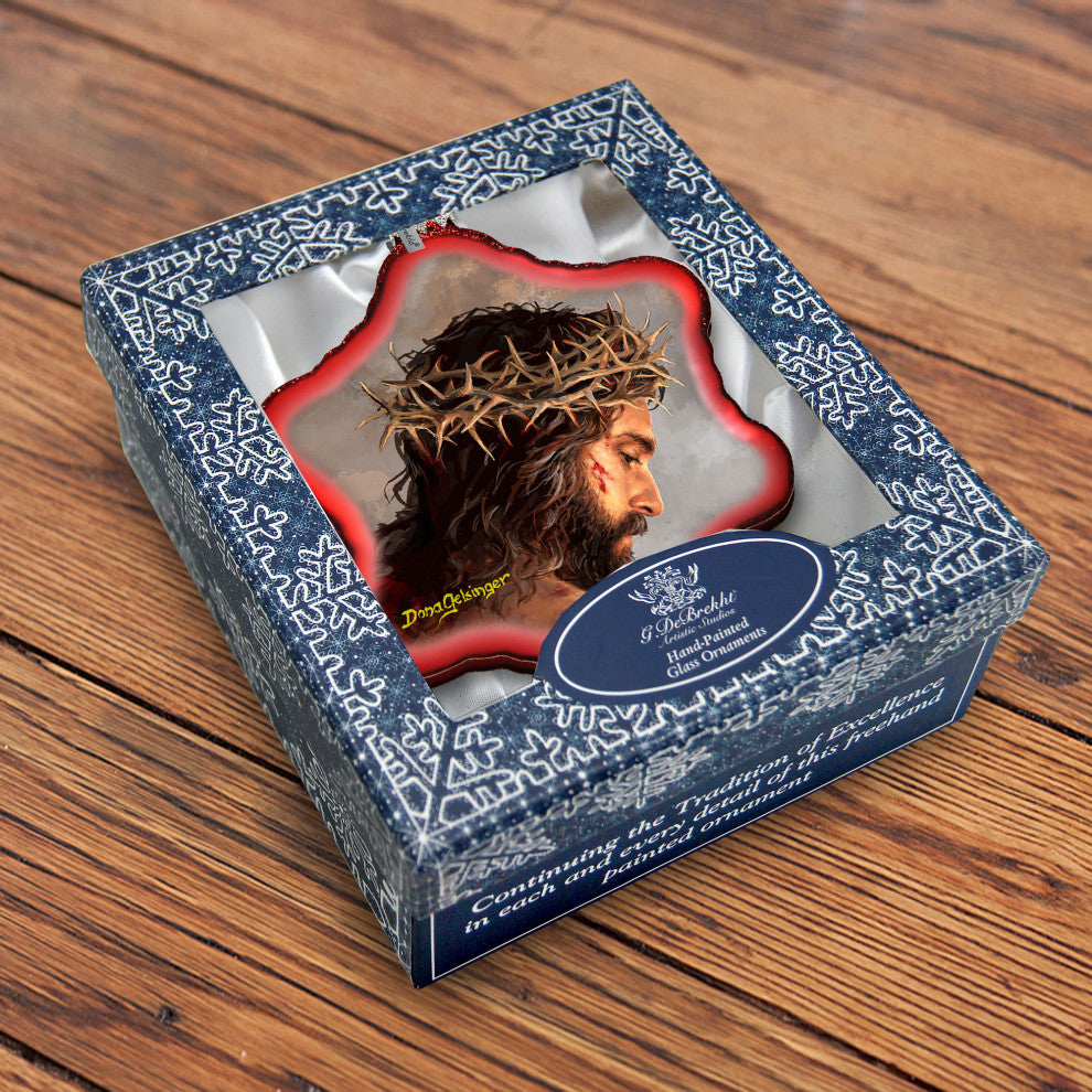 Father Forgive Them Snowflake Glass Ornament