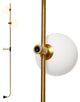 Brightech Equinox Wall Mounted Minimalist LED Sconce Glass Globe Shades, Gold
