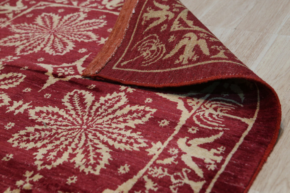 Red Transitional All Over Turkish Knot Area Rug