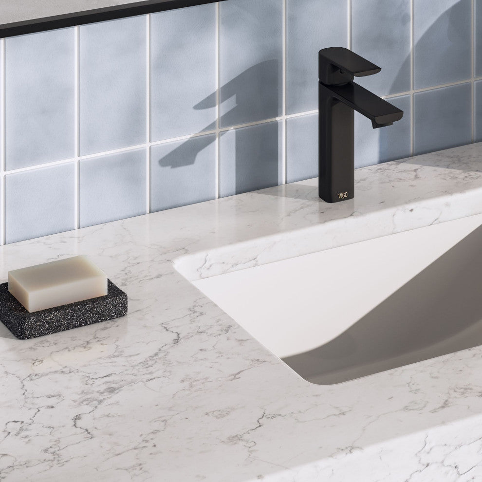 Bahia Bath Vanity, Oak, 48", Matte Black Hardware, Single, Freestanding