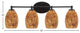 Capri 4-Light Bath Bar, Matte Black/Gold Fusion