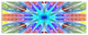 Multi Color Pink Fractal Stained Glass, Abstract Canvas Print, 70"x28", 6 Panels