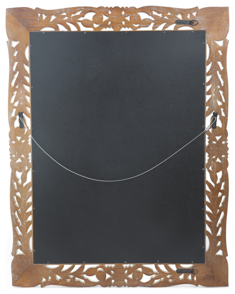 Paula Traditional Mirror With Floral Carved Frame