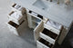 Bristol 60" Single Vanity Bright White, Arctic Fall Solid Surface