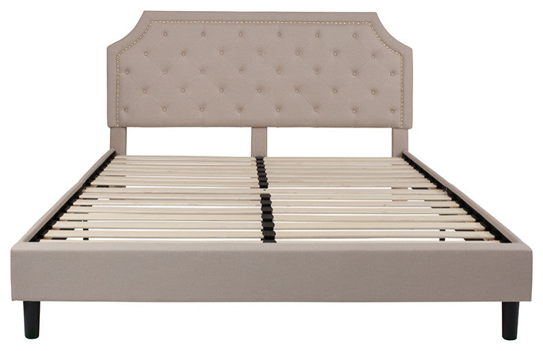 King Platform Bed-Beige