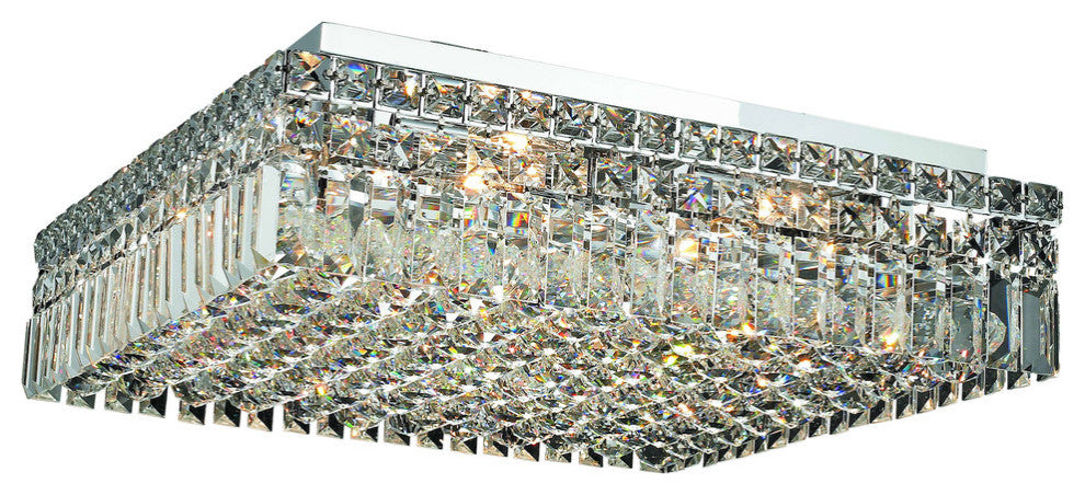 Elegant Lighting 2032 Maxime 12-LT Flush, Chrome/Royal Cut