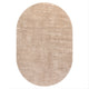 Haze Solid Low-Pile Beige 6 ft. x 9 ft. Oval Area Rug