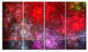 Red Purple Symphony of Gems, Abstract Canvas Art Print, 48"x28", 4 Panels