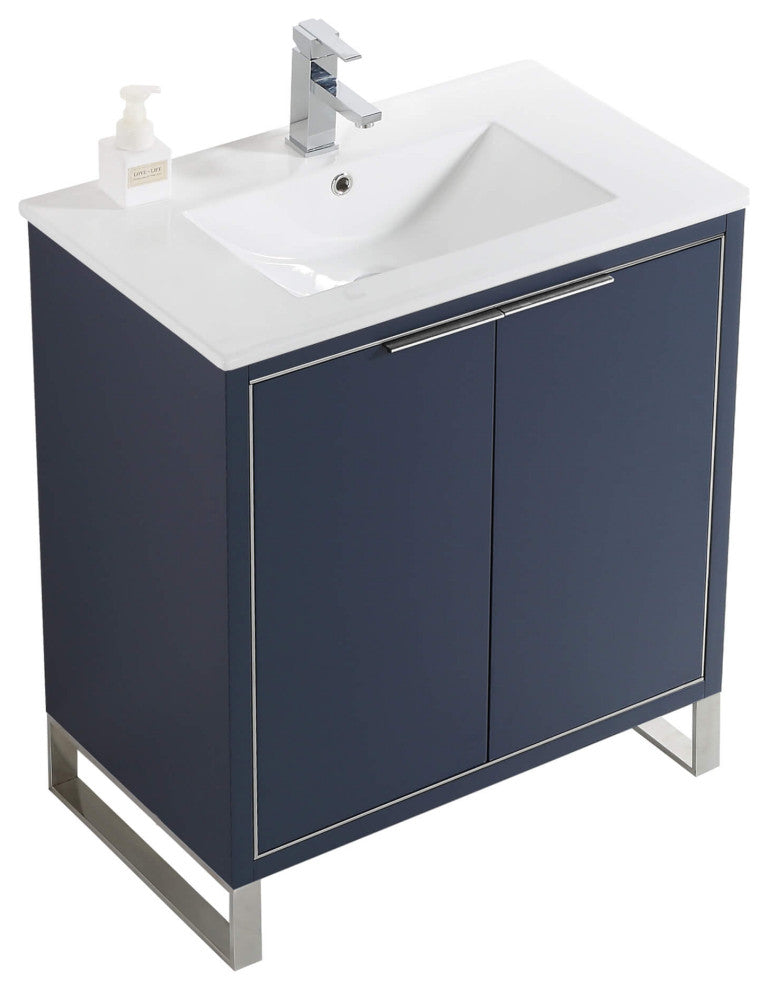 Fine Fixtures Opulence Collection Bathroom Vanity with White Ceramic Sink