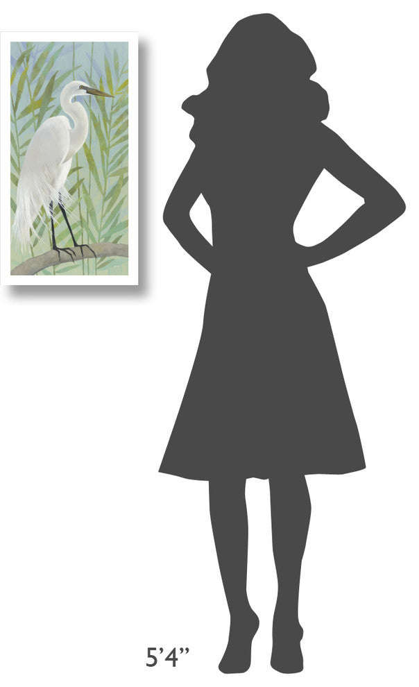 "Egret by the Shore I" Digital Paper Print by Kathrine Lovell, 14"x26"