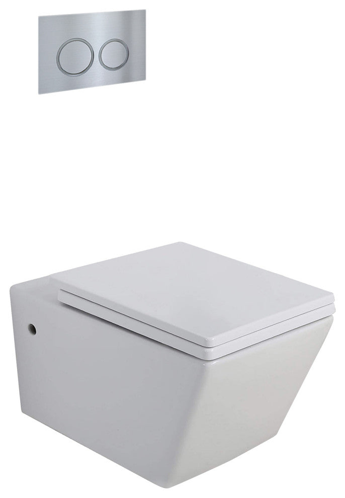 In-Wall Toilet Set, 2"x4" Carrier and Tank, Chrome Round Actuators