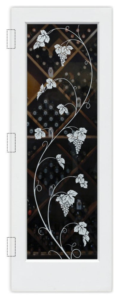 Wine Door - Vineyard Grapes Unfurled - Primed - 28" x 80" - Book/Slab Door