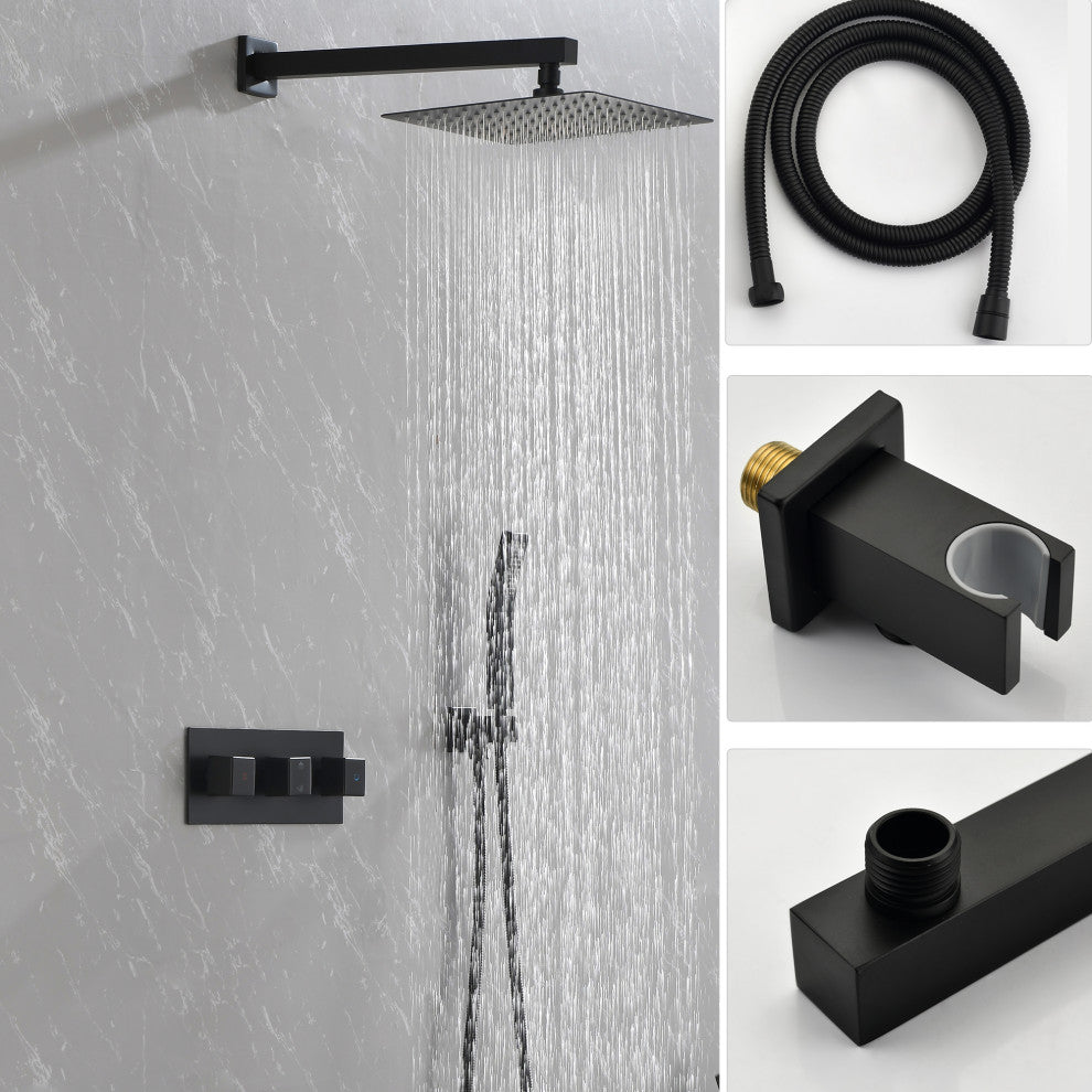 Pressure Balanced Complete Shower System With Rough-In Valve, 10" Rain Shower