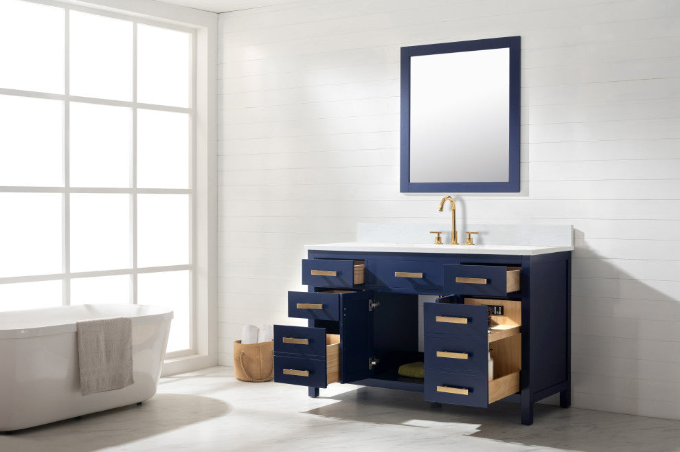 Valentino Single Vanity, Blue, 54"