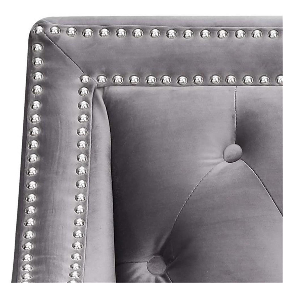 Catania Modern / Contemporary Accent Arm Chair in Gun Metal Finish
