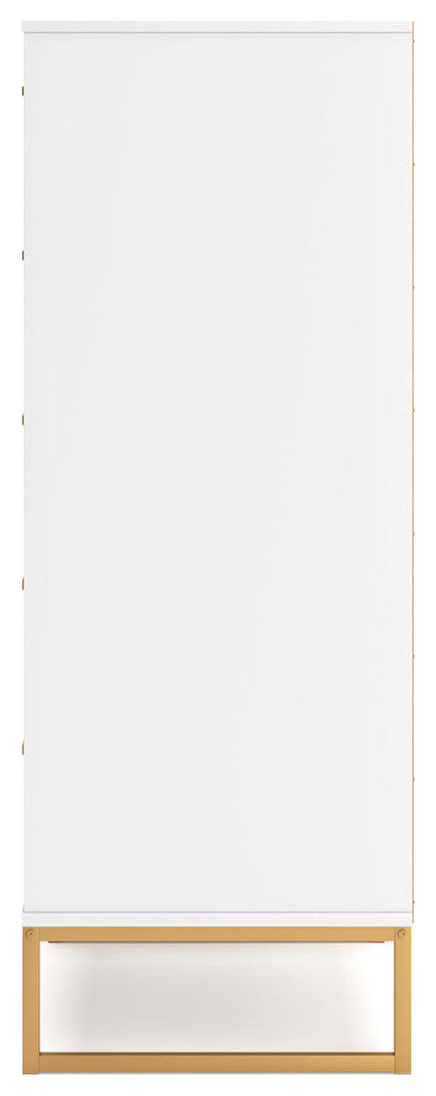 Socalle White/Gold Chest of Drawers