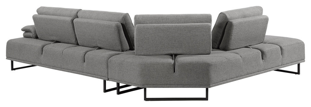 Arden Upholstered Sectional Sofa With Adjustable Back Taupe