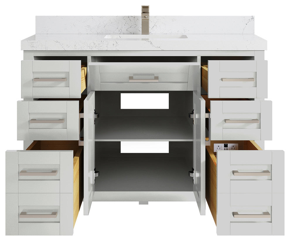 Cambridge 48 Single Sink Bath Vanity in Coventry Gray 2" Empira Quartz