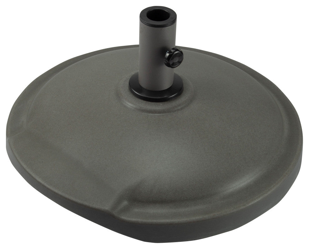 22" Poly Resin Umbrella Stand With Wheels, 50 lb, Starring Gray