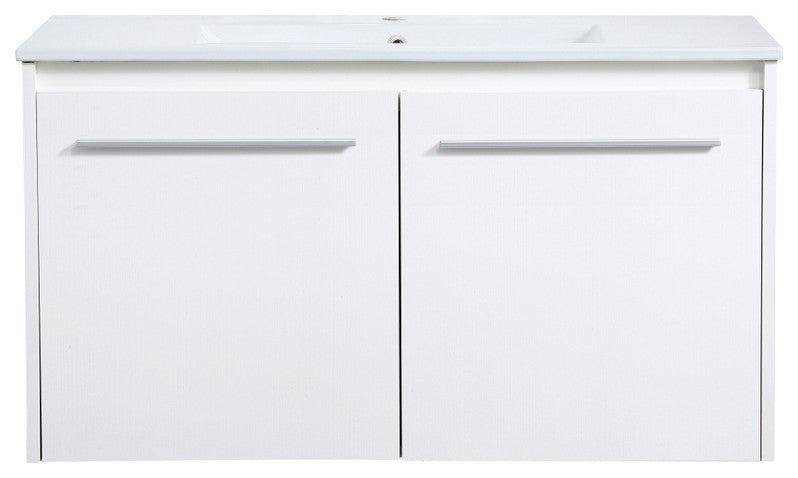 Single Bathroom Floating Vanity, White, 36"