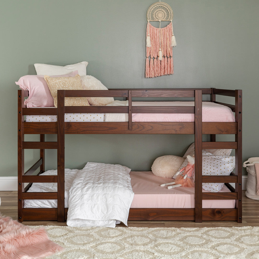 Low Wood Twin Bunk Bed, Walnut
