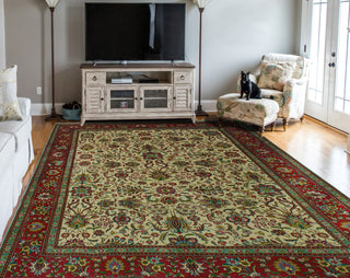 Semi Antique Martin Ivory/Red Rug, 9'7x13'0