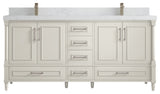 Aberdeen 72" Double Sink Bath Vanity, Alabaster 2" Empira Quartz