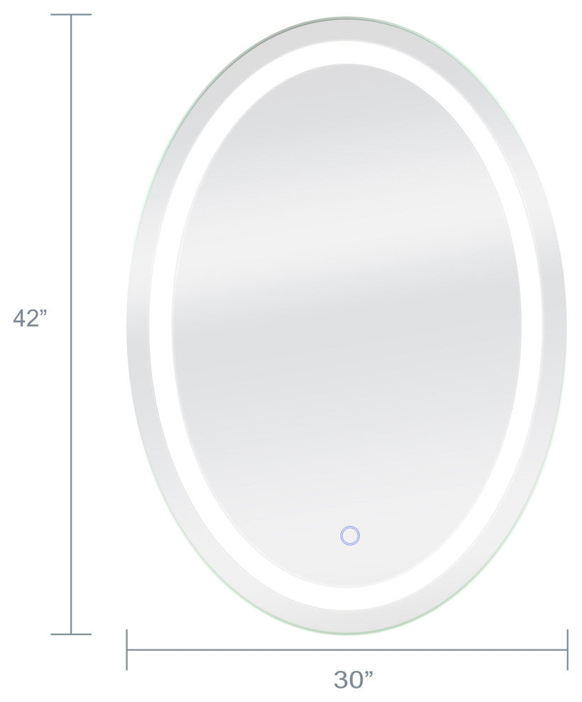 Dyconn Faucet Edison Tri-Color Oval Round Wall Mounted Backlit LED Mirror