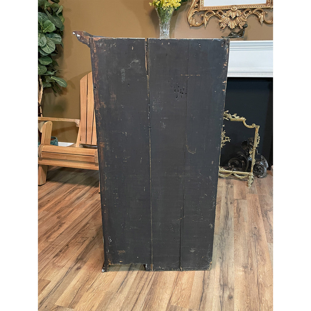 NVIN0352 Antique Inlaid Hanging Mahogany Corner Cabinet