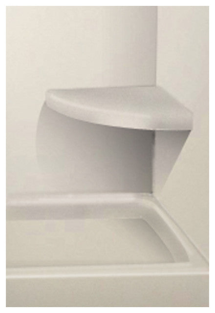 14"x14" Solid Surface Wall-Mount Corner Decor Shower Seat, Matrix White