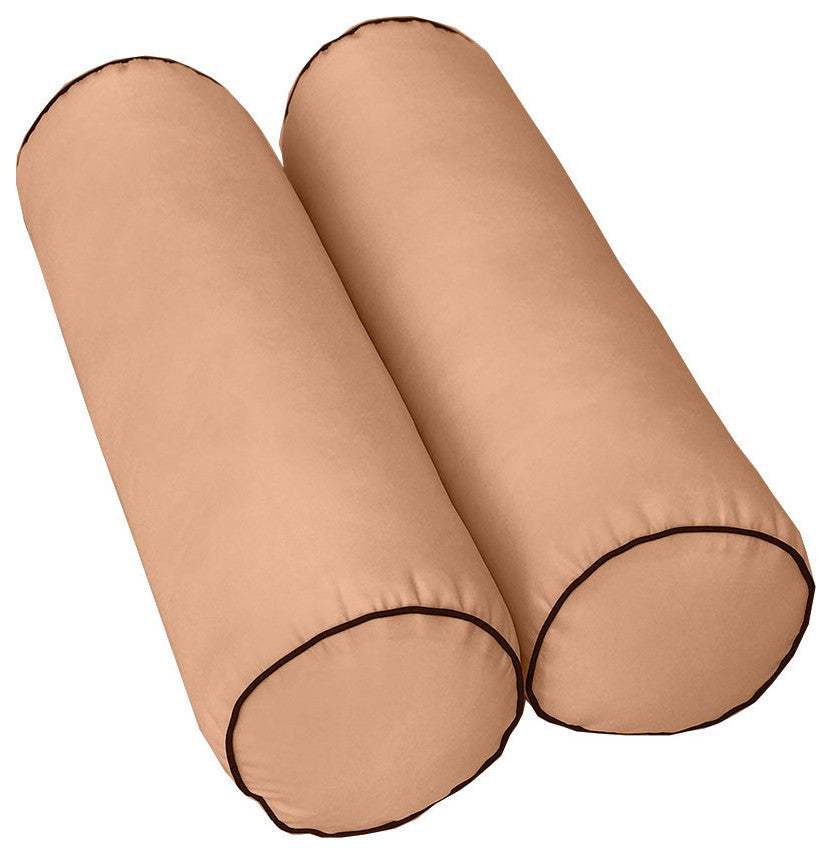 Style6 Twin Size Contrast Pipe Trim Bolster Pillow Outdoor Slip Cover ONLY AD104