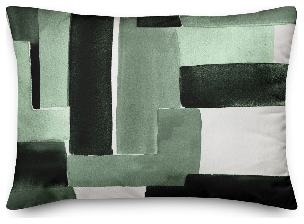 Green Abstract Design 14x20 Indoor/Outdoor Pillow
