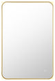 Dazzle Rectangular Bathroom/Vanity LED Lighted Wall Mirror, Brushed Gold, 24"