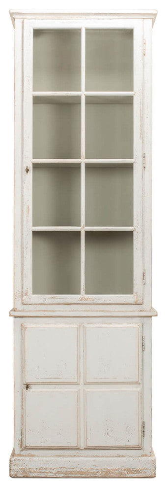 Antiqued White Rustic Bookcase