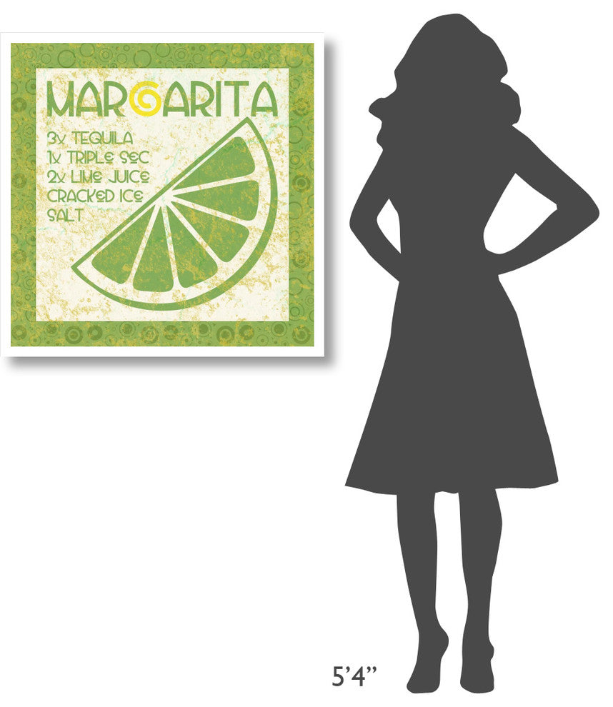 "Cocktail Recipes - Margarita" Digital Paper Print by BG.Studio, 32"x32"