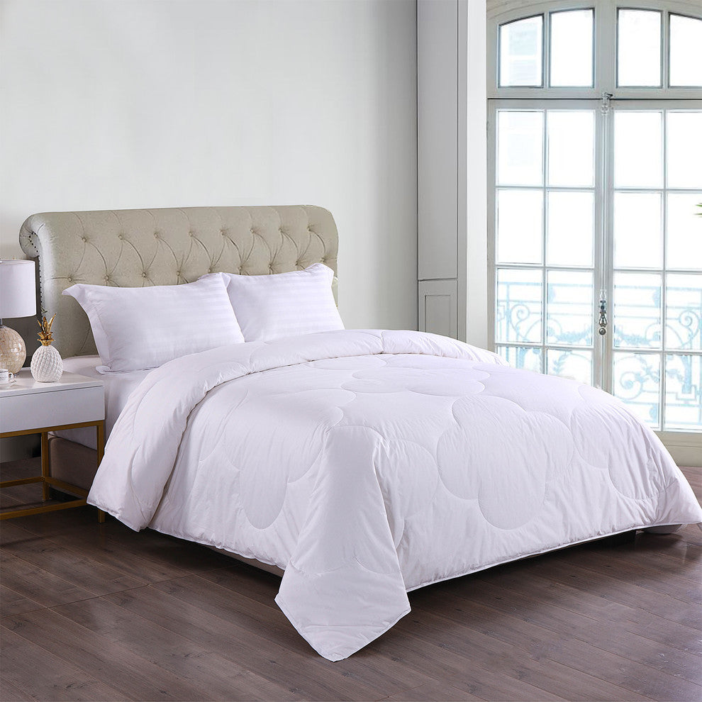 Cottonloft Cloud Stitch Cotton Hypoallergenic Comforter, Full/Queen