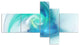 Light Blue Fractal Abstract Texture, Abstract Canvas Wall Art, 60"x32", 5 panels