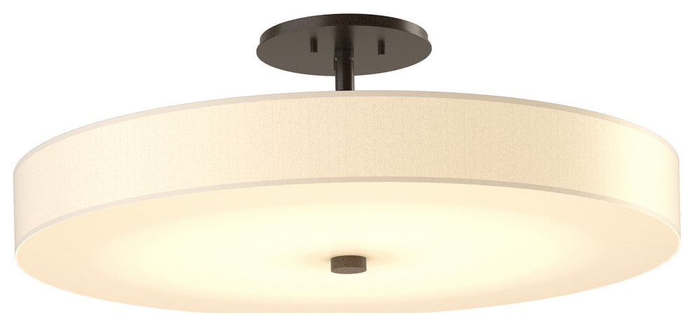 Disq Large LED Semi-Flush, Bronze Finish, Spun Frost Shade