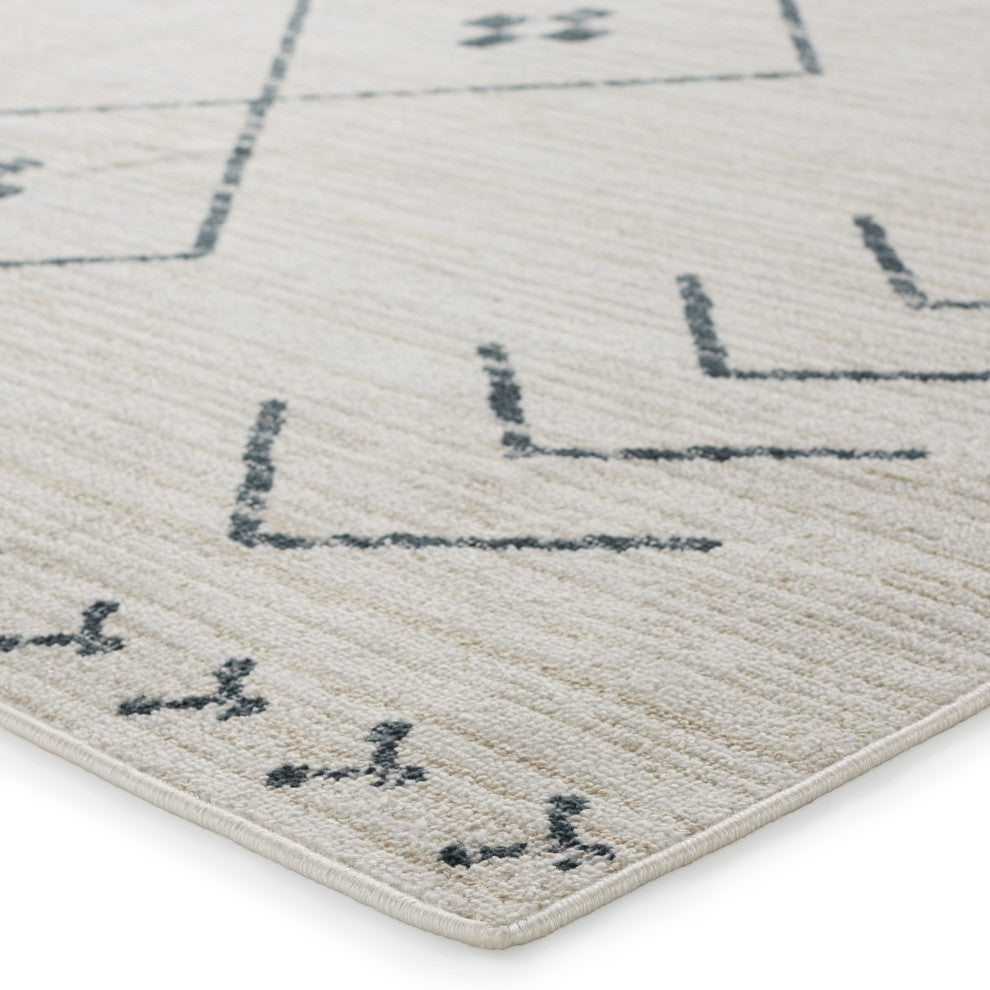 Machine Washable Vibe by Jaipur Living Taos Tribal Cream/ Dark Slate Area Rug, 2