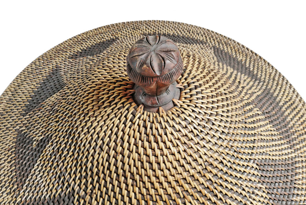 Diamond Tea Stained Basket WithLid