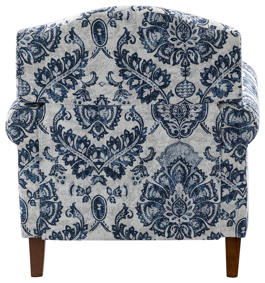 Comfy Armchair With Nailhead Trims, Navy
