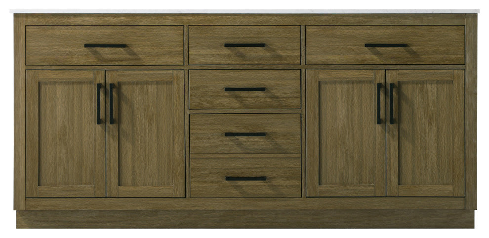 Home Living 72" Double Bathroom Vanity, Chestnut Brown